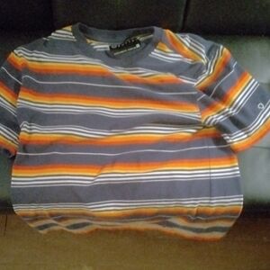 Empyre Kids Striped Tee - Navy, Orange, White